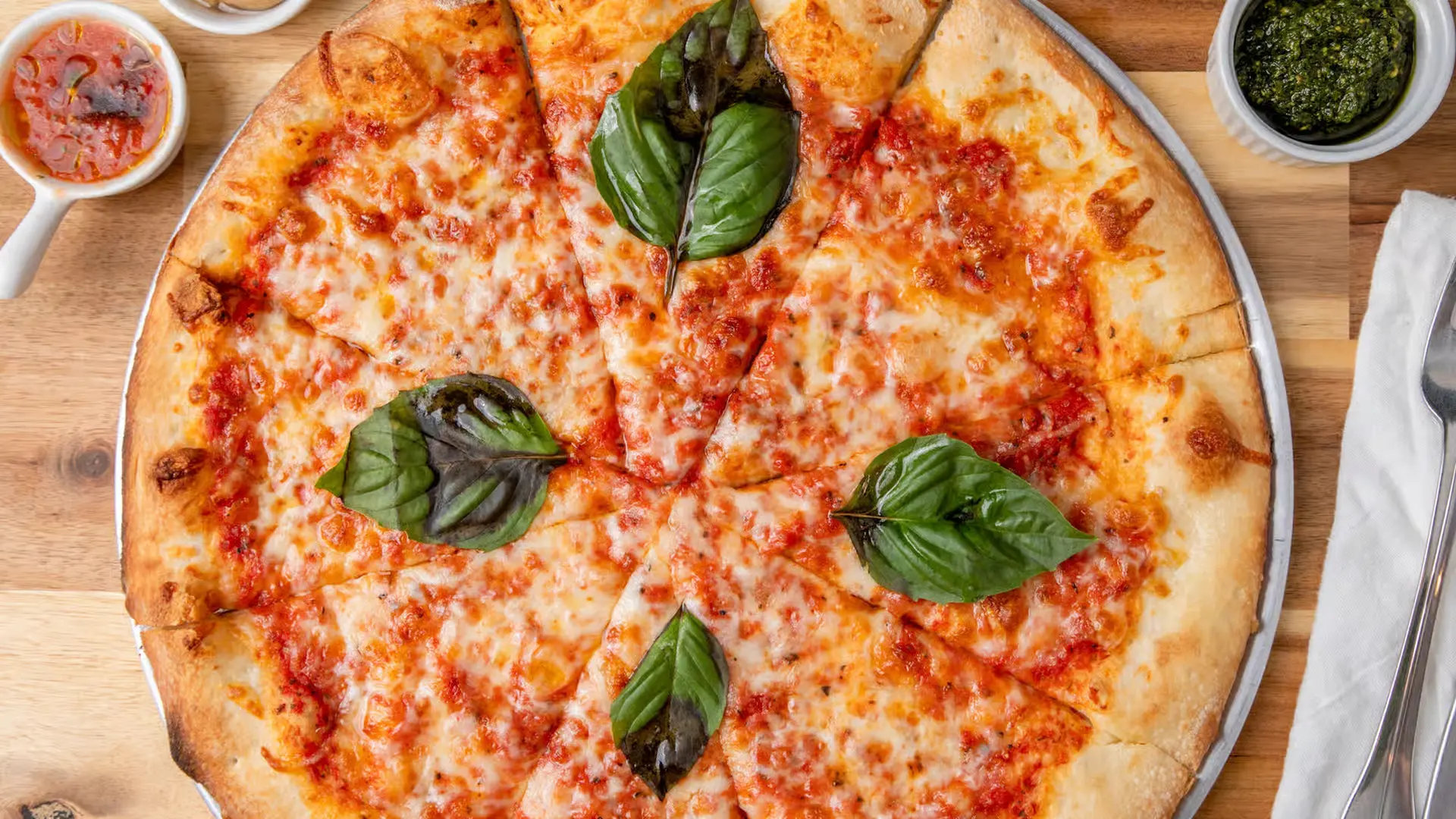 Margherita Pizza at Green Pizza Calgary